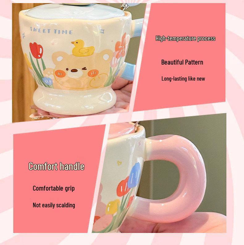 Cartoon Rabbit Ceramic Mug Gift Box for Girls - Perfect for Girlfriend or Children's Birthday