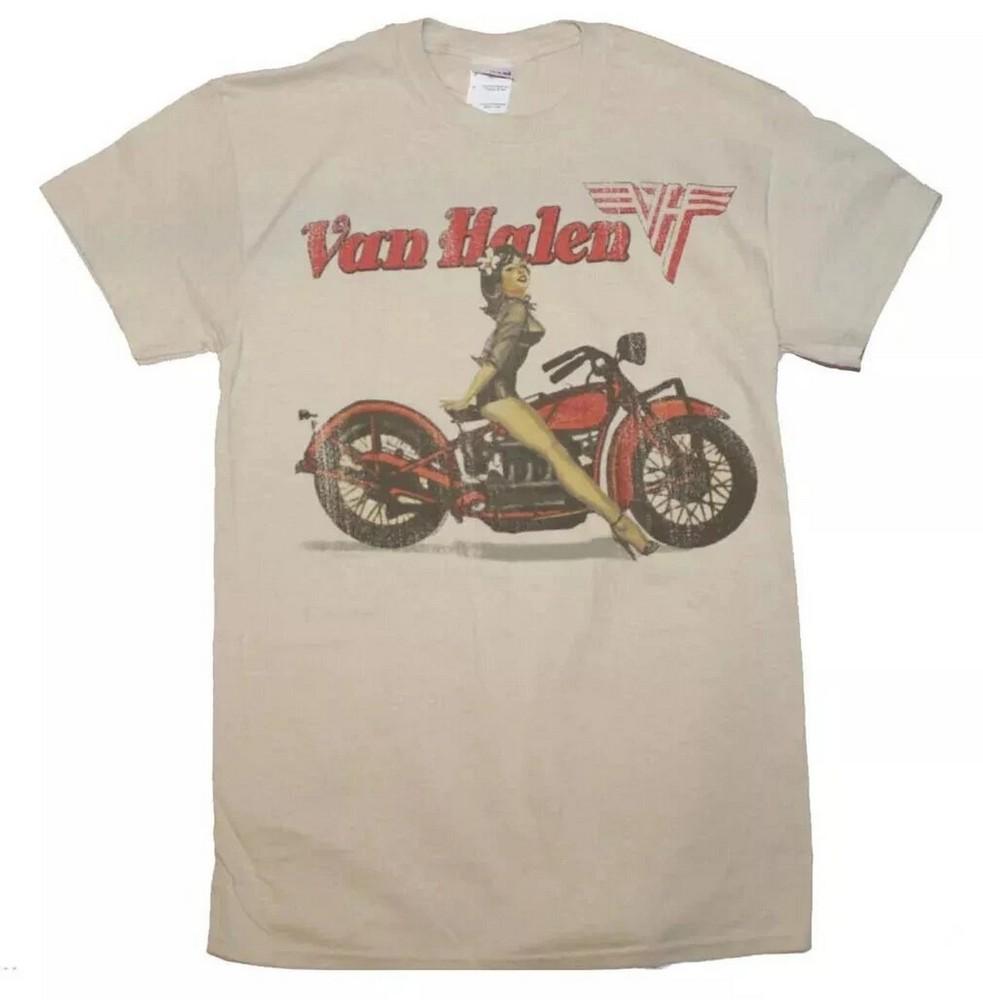 

Van Halen Biker Pin Up T Shirt Mens Rock N Roll Music Tee Size S to 5XL Unisex T-Shirt XXXXL