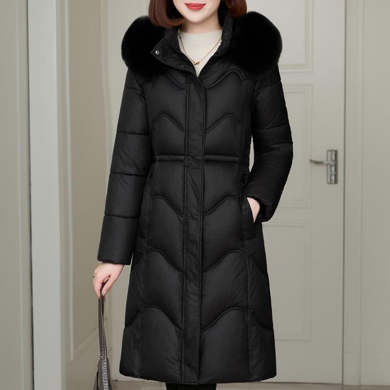Winter Women's Jackets Hooded Loose Thick Warm Long Parkas Middle Age Female Coat