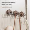 Wood Grain Adhesive Suction Cup Double Hook — No-Drill, Strong Load-Bearing, Traceless for Bathroom & Door Use