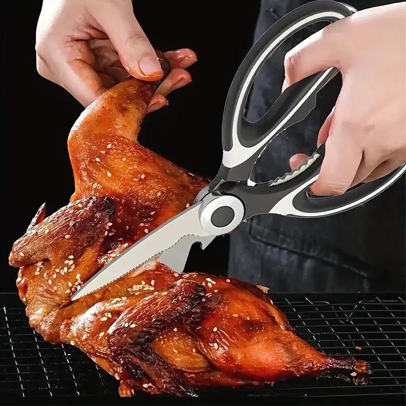 Panda Stainless Steel Multipurpose Kitchen Scissors with Nutcracker – Heavy-Duty for Food & Chicken Bones