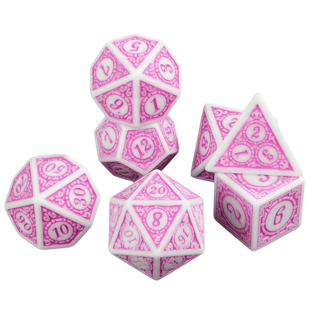 7 Stück/Set Polyedrische Undurchsichtige Würfel D4-D20 für DND RPG Magic Gathering Party Tischspiel Zubehör