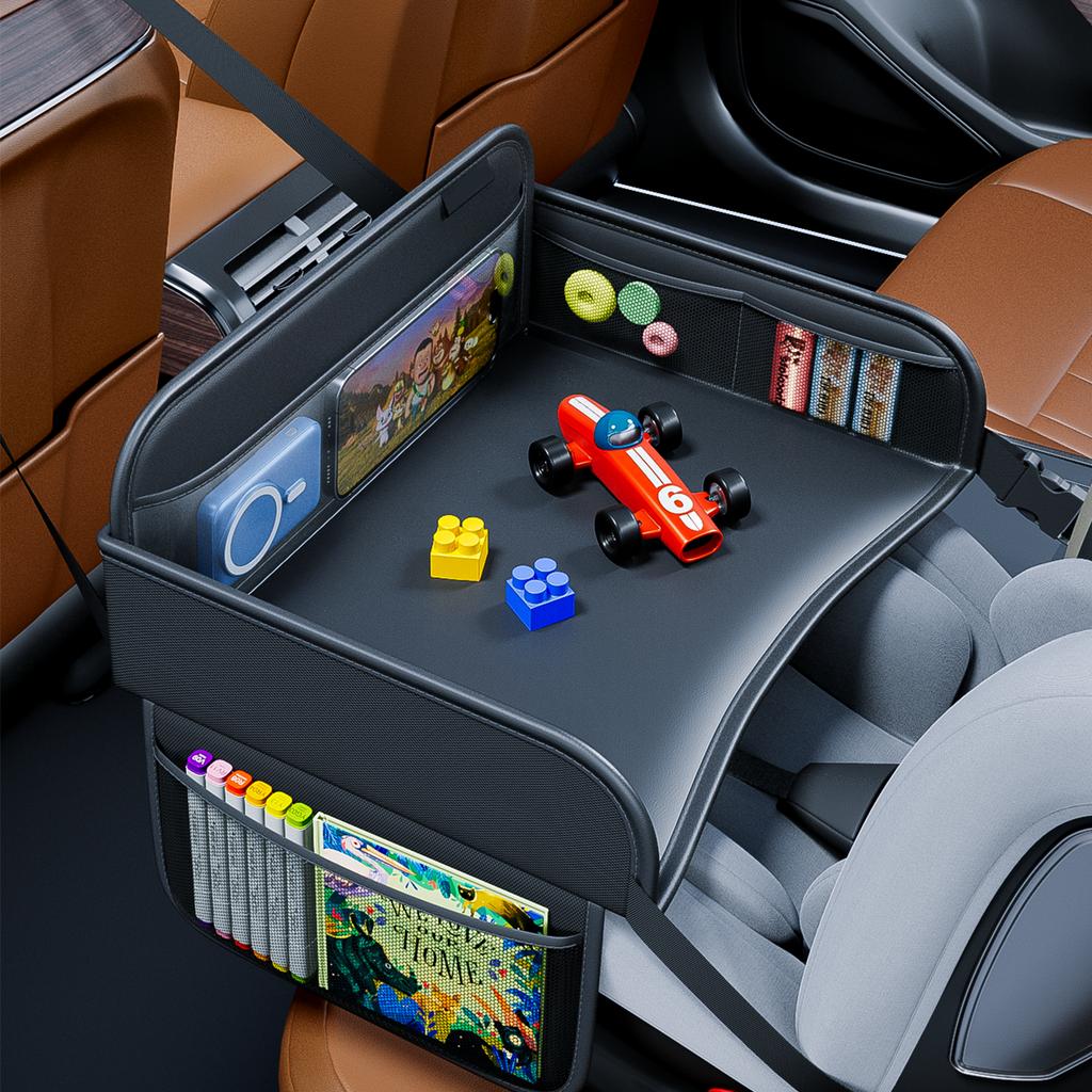 Child Car Seat Back Tray, Universal Kids Lap Desk With Phone Storage Pocket For Drawing Dining Toys