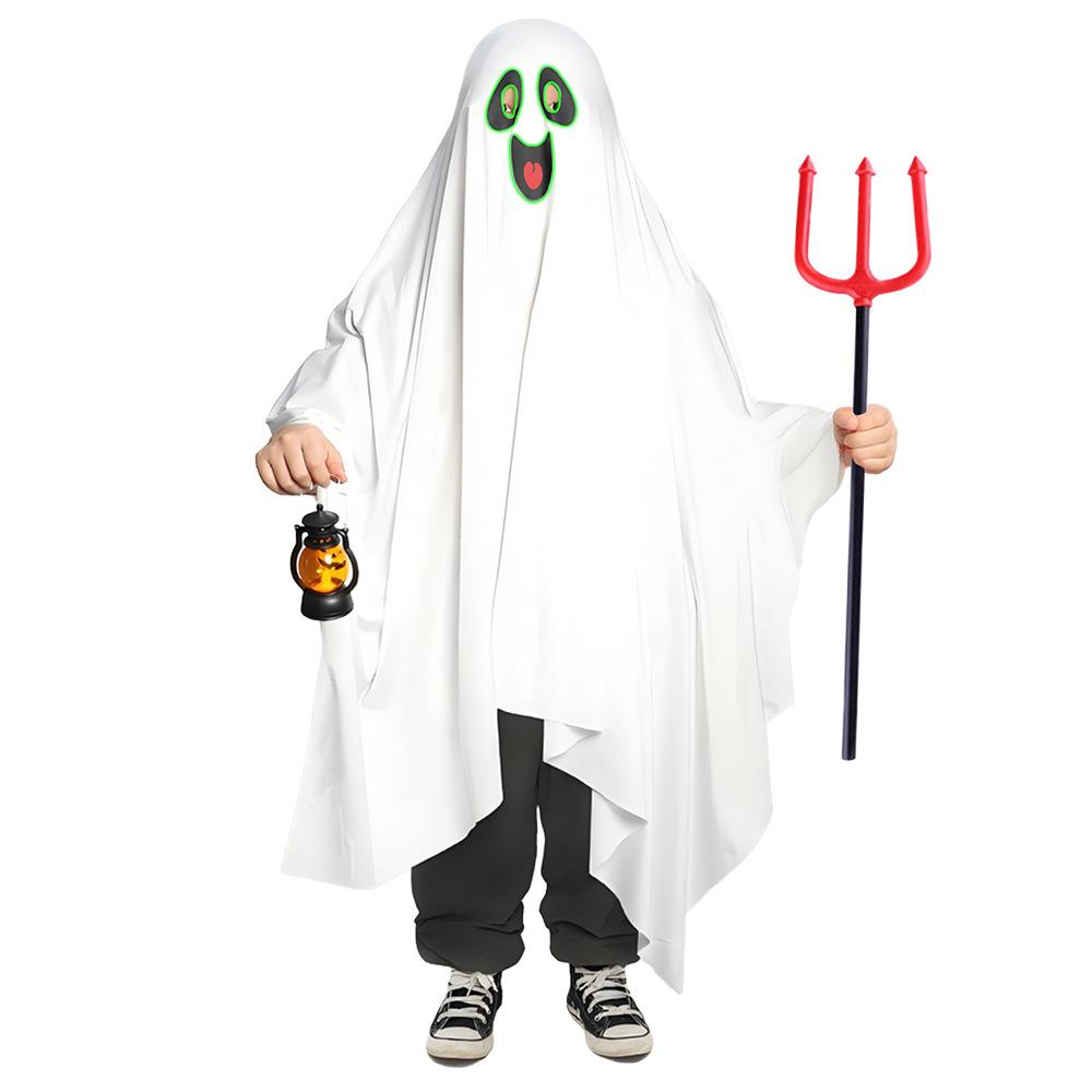 Halloween Children's Luminous Grimace Ghost Costume White Cape Cape Adult Funny Costume