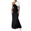 New fashion tube top long dress slim dress European and American slanted shoulders