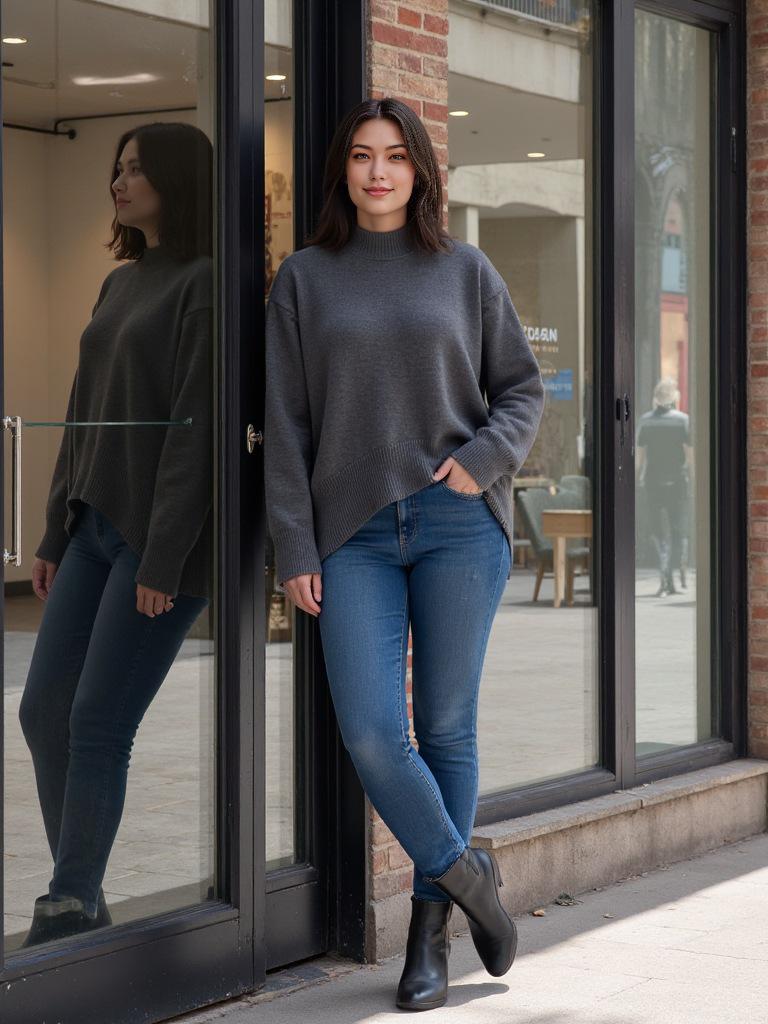 009 Women's Knitted Sweater: European & American Autumn/Winter, Round Neck, Loose Fit, Cross-border, New Arrival