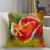 Bedroom Living Room Home Decor Cushion Cover Poppy Flower Pattern Pillowcase Square