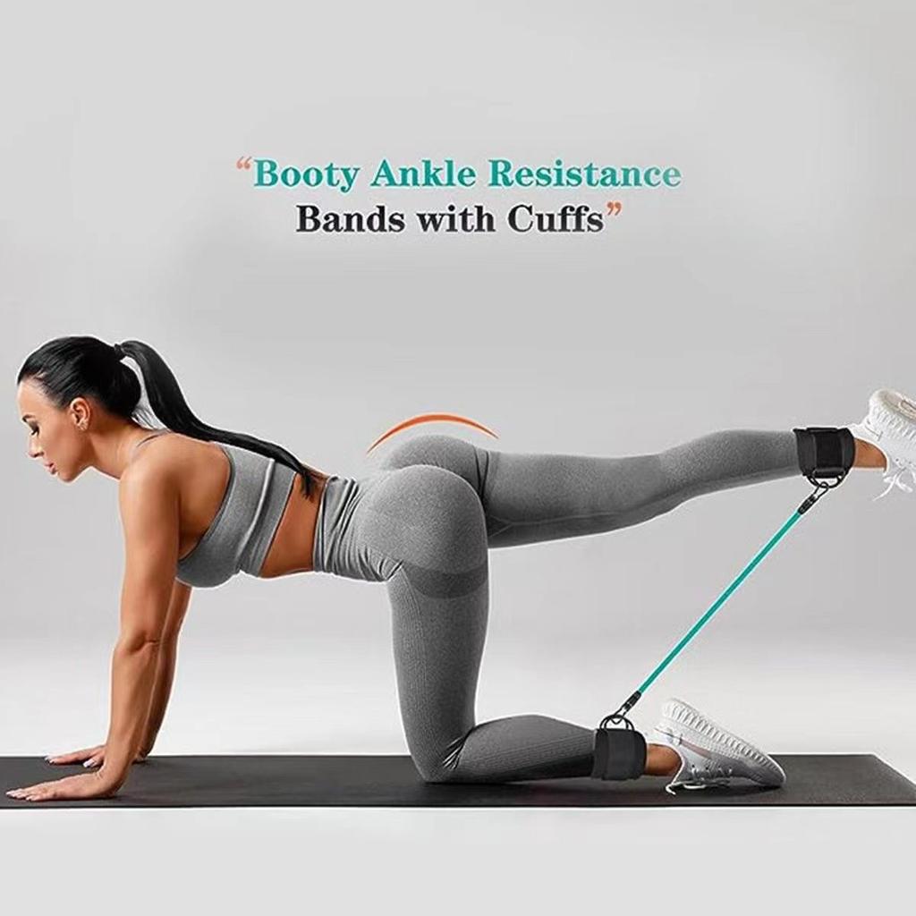 Ankle Straps Resistance Bands Set - Elastic Fitness Workout Equipment for Gym Yoga Exercise | Men Women Ankle Weight Bands