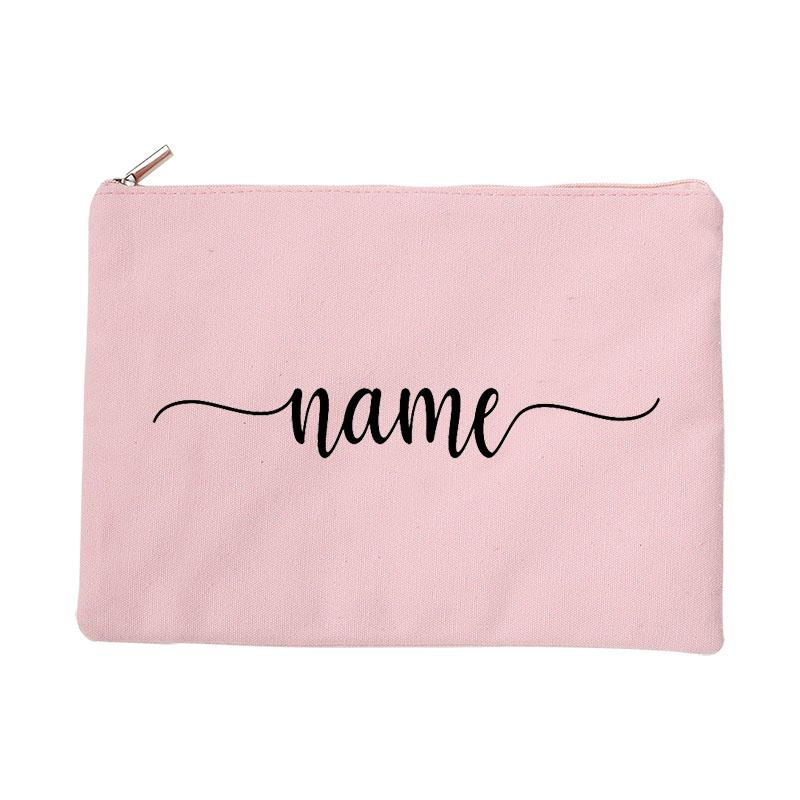 

Personalized Makeup Bag Bridesmaid Maid of Honor Holiday Wedding Bachelorette Party Gifts Canvas Customized Name Cosmetic Case