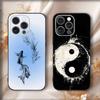 Koi Karpfen Fisch Yin Yang Handyhülle Für iPhone 17,16,15,14,13,12,11,Pro,Max,Plus,Air,X,XS,XR,SE,8,7,Mini,Weiche Schwarze Hülle