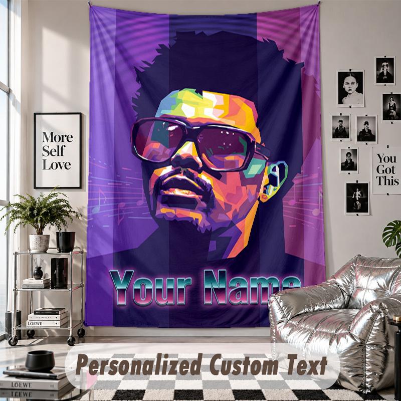 Wall Hanging Tapestry With Custom Name & Text, The Weeknd Decorative Tapestry For Bedroom