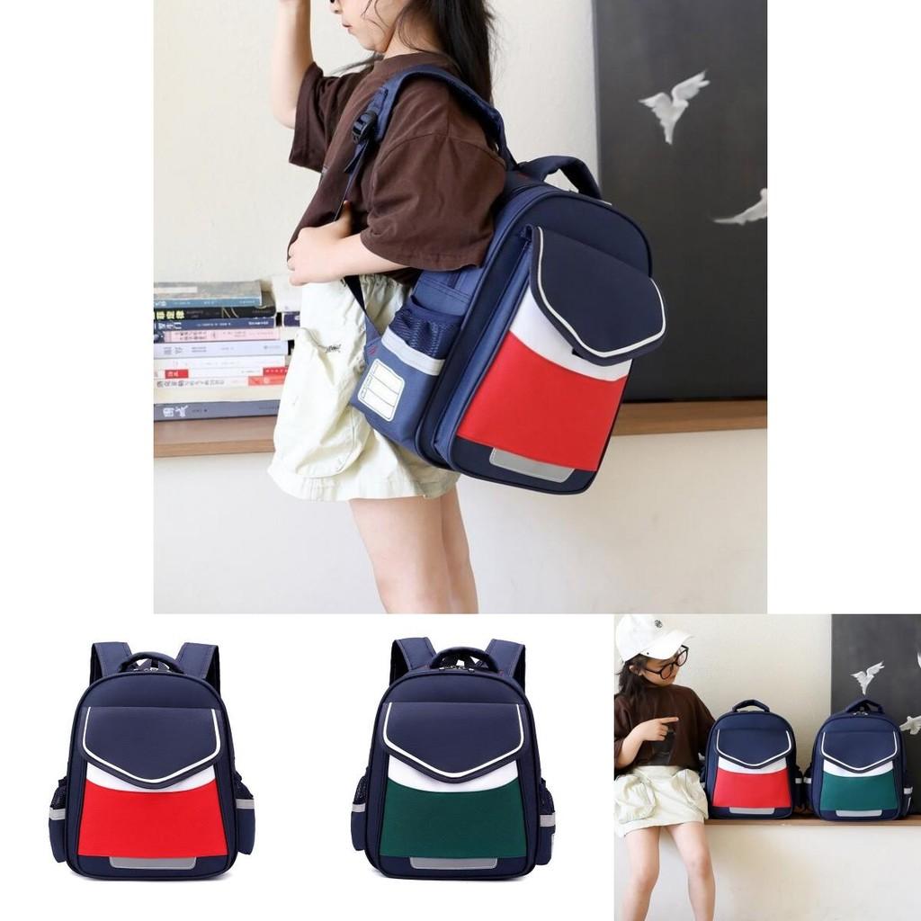 Cute Striped School Backpack For Boys And Girls With Durable Waterproof Oxford Fabric Design