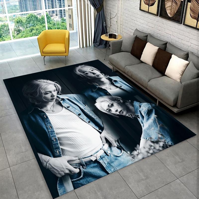 Kpop Felix Stray Kids Music star Carpet Rug for Playroom Bedroom Living Room Sofa Home Decor,kid Area Rug Non-slip Floor Mat