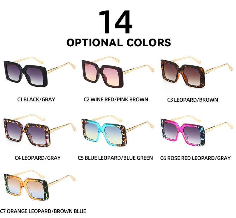 Women's Large Frame Square Sunglasses with Chain Temples