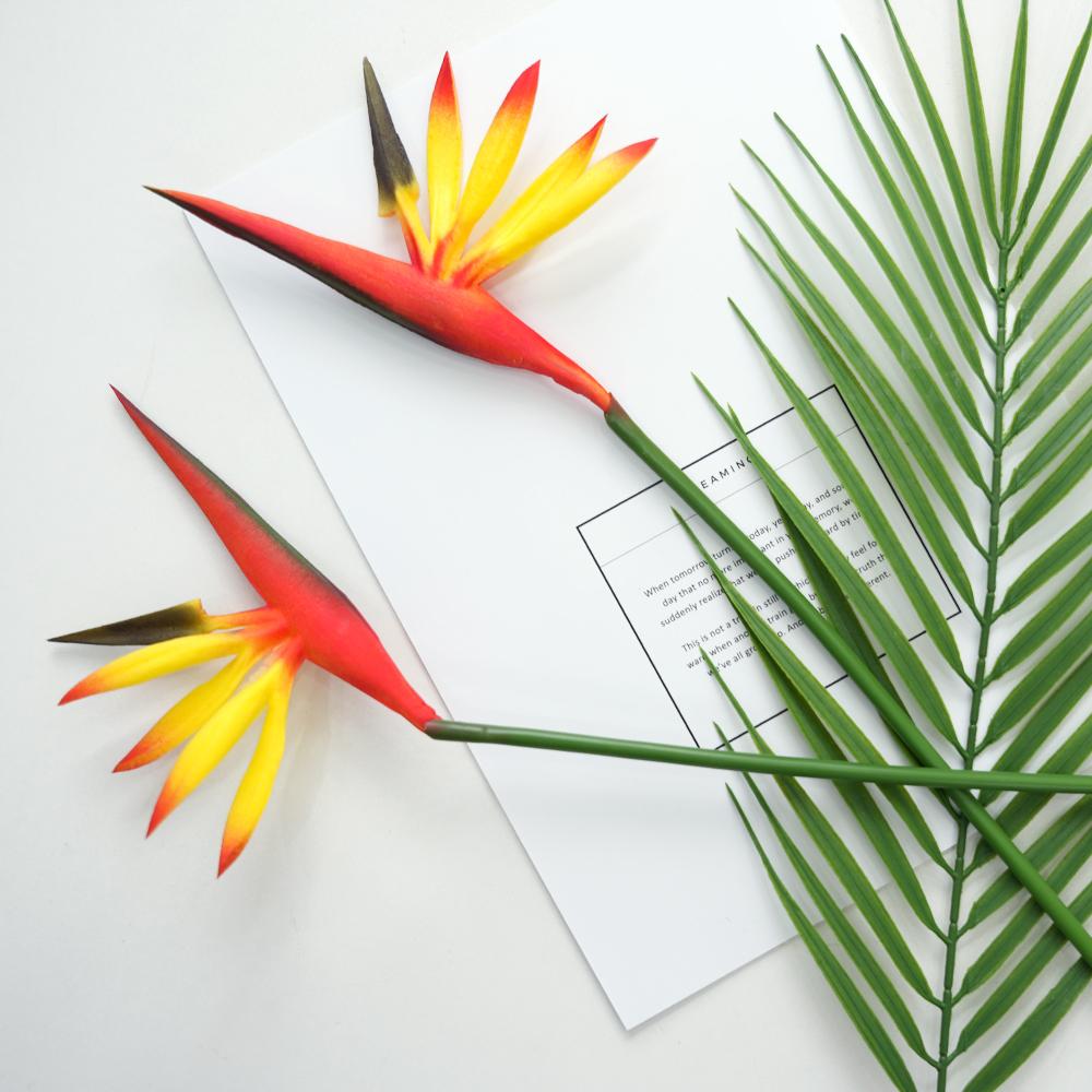 

Artificial Flowers Bird of Paradise Hawaiian Tropical Flowers Strelitzia Green Plant for Home Garden Decoration Office Verandah 1Pc жёлтый
