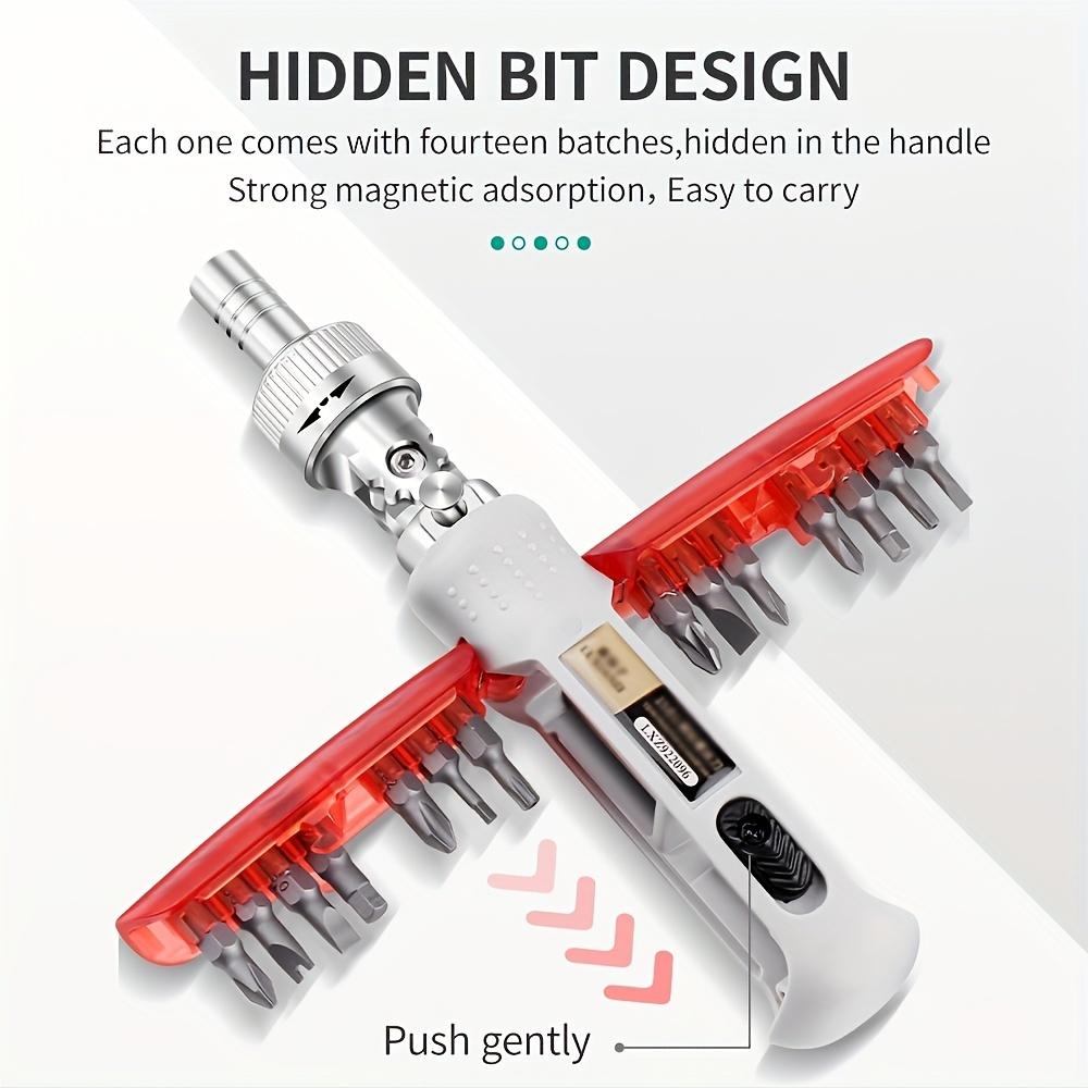 15in 1 Portable Precision Ratchet Screwdriver Set with Magnetic Bit, Multifunctional Repair Tool Combination Tool