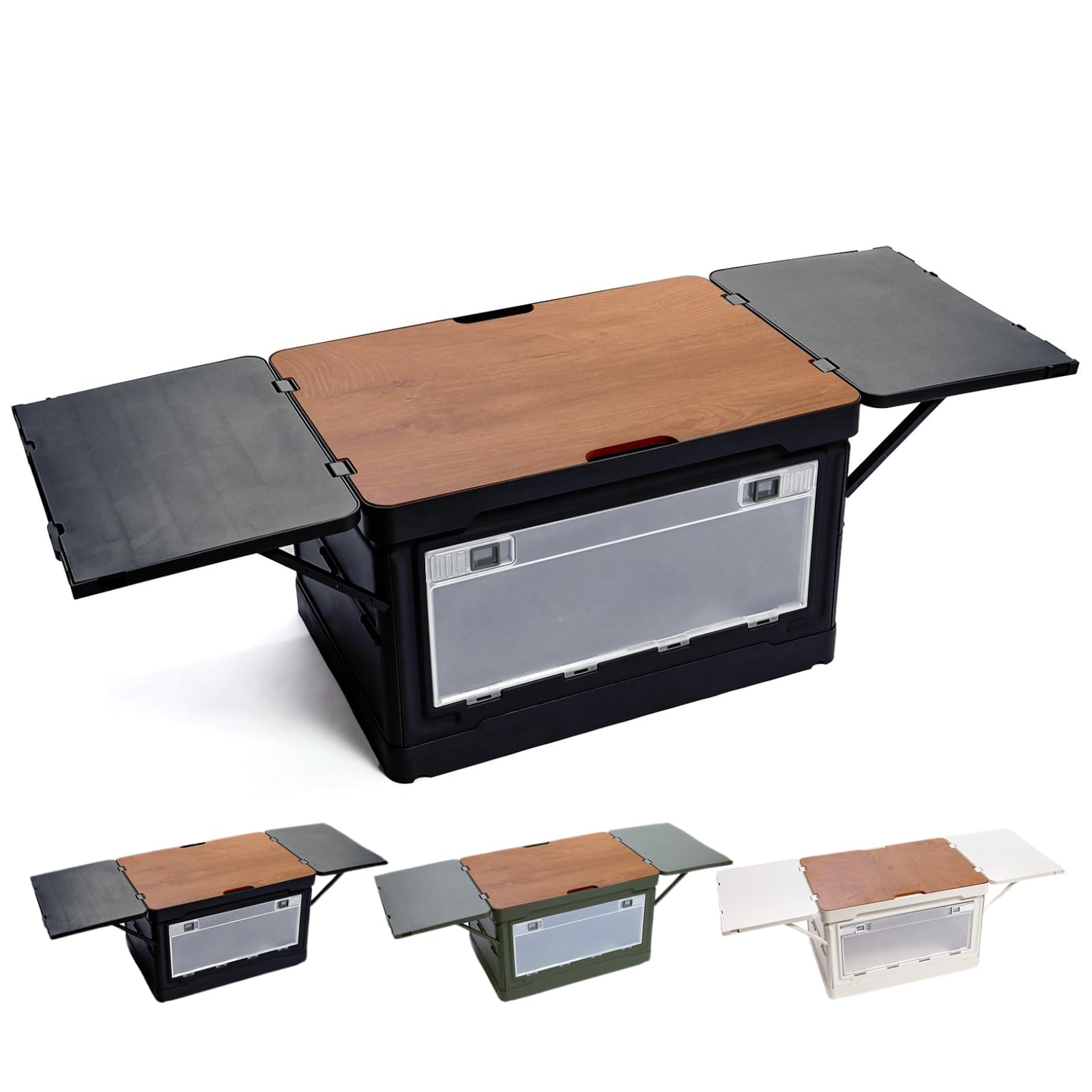 

Контейнер для стола 50 л Грузоподъемность 70 кг Ящик для хранения для кемпинга Складной стол для кемпинга с крышкой Ящик для хранения штабелируемый Складной контейнер Ящик многофункциональный