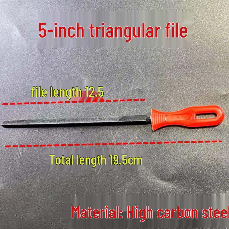 Dreieckige Holzbearbeitungsleimfeile - Schreiner- & Schlosserwerkzeug mit Manganstahl-Sägeblatt und Kohlenstoffstahlfeile