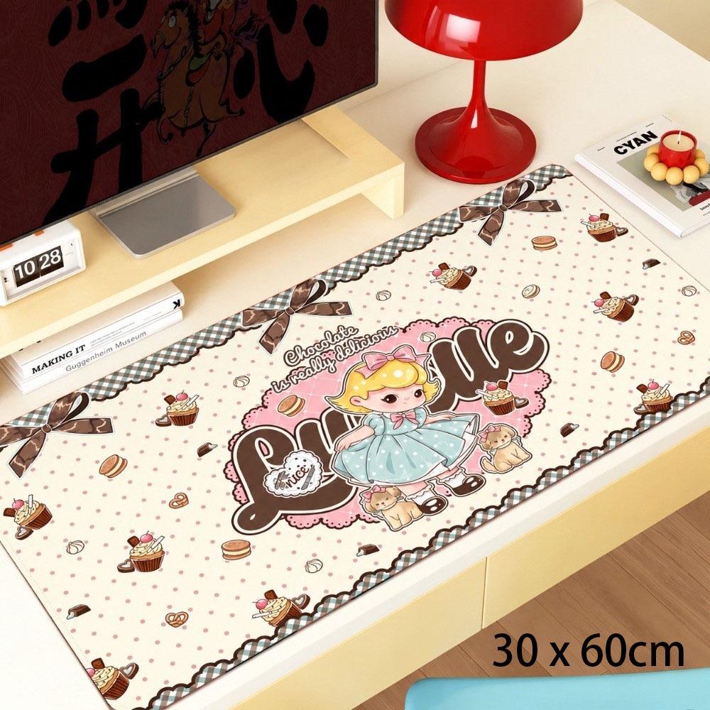 Cute Cartoon Girl Desk Mat Thickened Computer Desk Protector New Keyboard Mice Mat Office