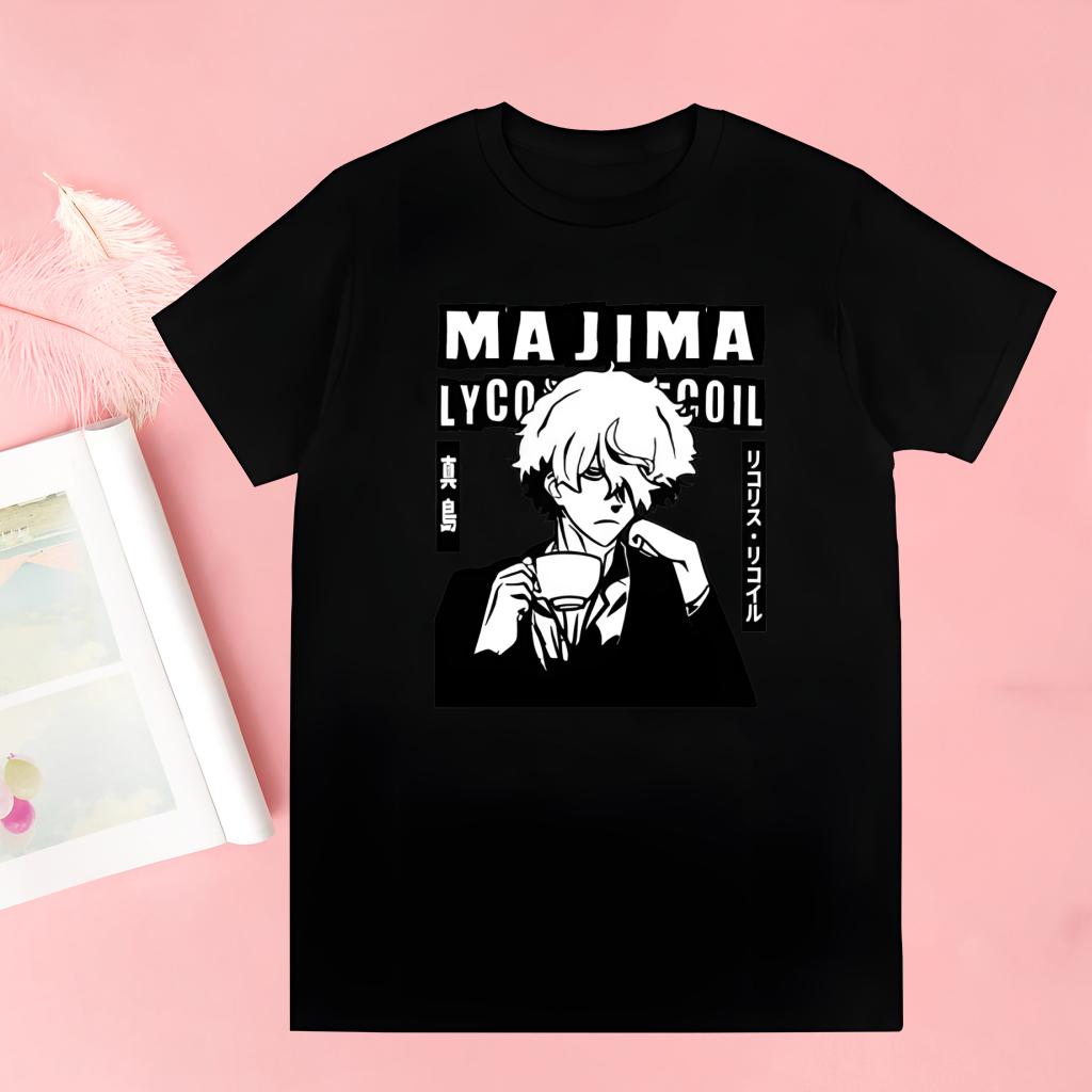 Lycoris Recoil Majima Chisato Nishikigi Takina Men Women T-shirt Tops Crew Neck Fitted Soft Anime Manga Tshirt Tee Shirt T-shirt
