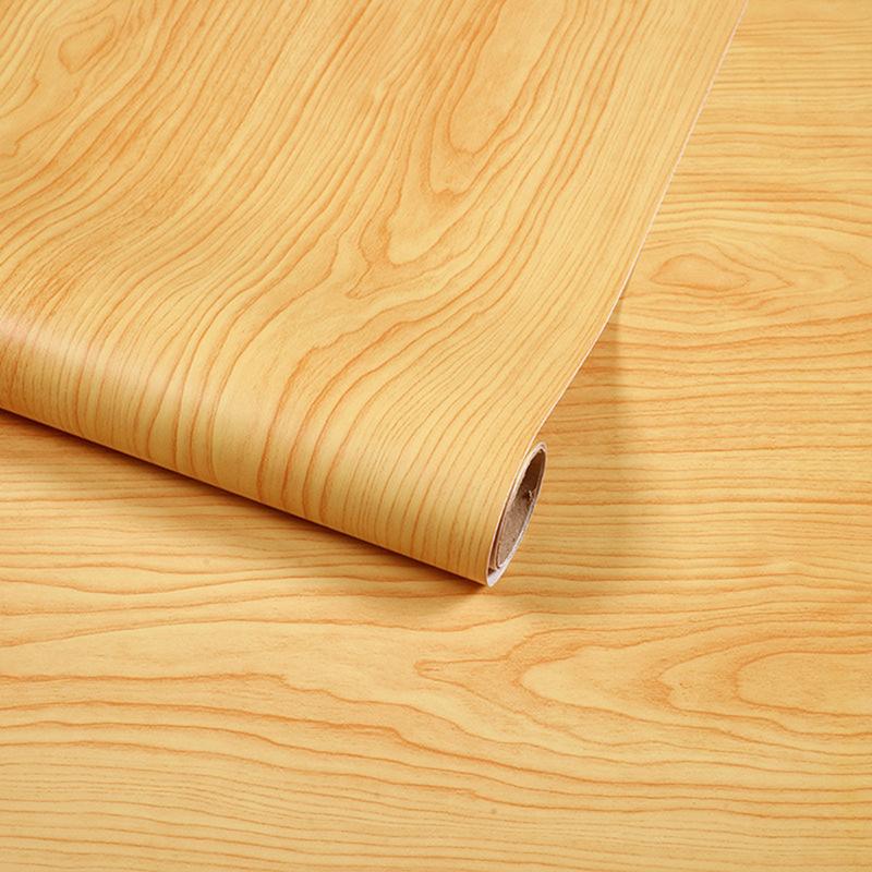 Waterproof Self Adhesive Wood Grain Sticker Door Cabinet Desktop Modern Furniture Renovation Peel And Stick Wallpaper