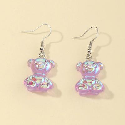 Pendientes con forma de oso tridimensional con sinfonía dulce y tierna