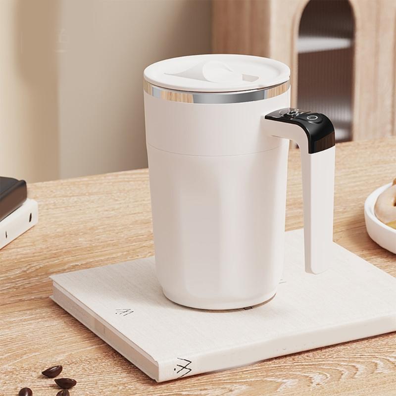 USB Rechargeable Mixing Coffee Mug Automatic Stirring Cup with Digital Temperature Display for Office and Home Use