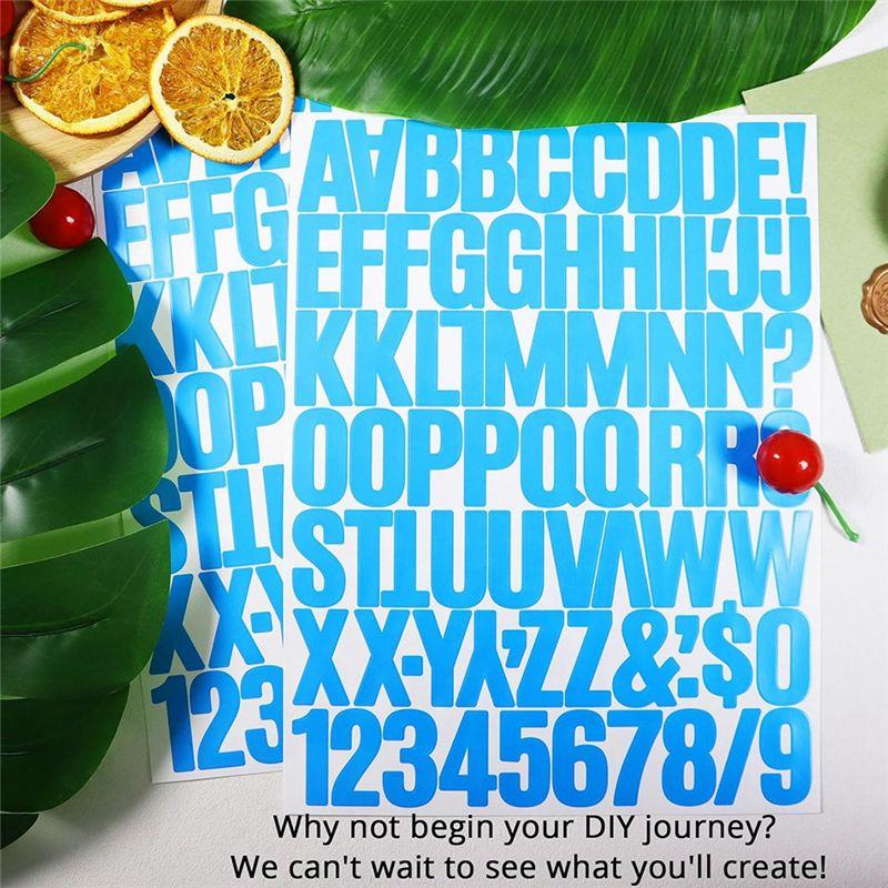 ABIY 8 Sheets 1.5 Inch Letter Number Stickers,576 Pieces Adhesive Alphabet Sticker Letters Decals For Scrapbooking
