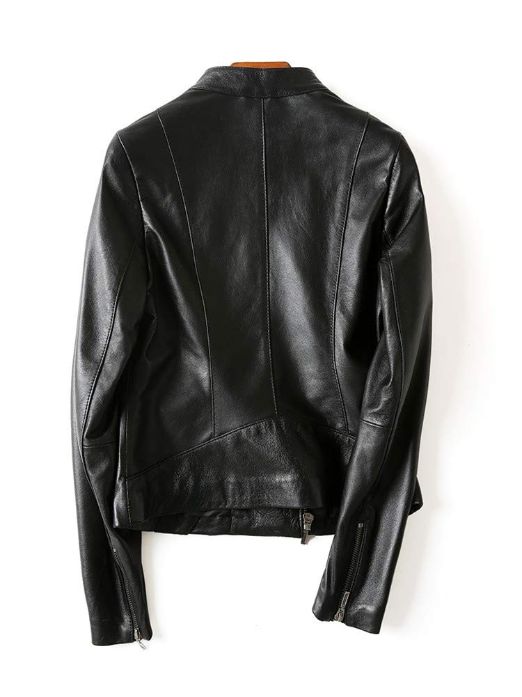 JINLUN Leather Rider Lambskin Genuine Leather Coat Women's Jacket, Leather,