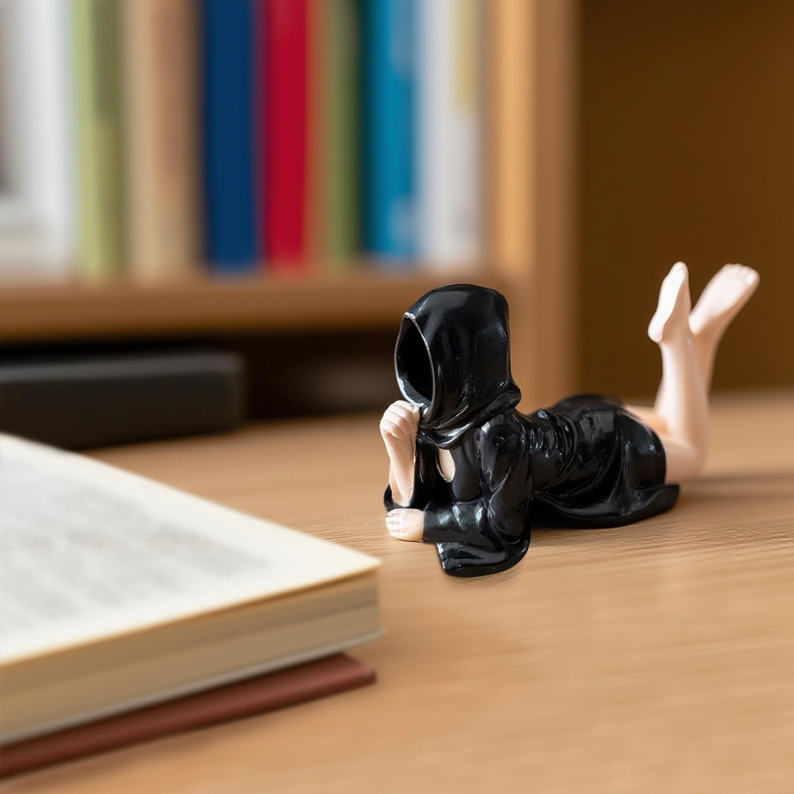 

10см Статуэтка Таинственной Женщины, Готическая Жуткая Скульптура, Настольная Фигурка-Статуэтка, Смерть в Черном Плаще, Фигурка для Книжной Полки, Настольное Украшение One Size