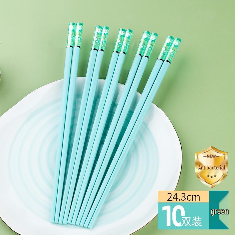 Cherry Blossom Antibacterial Non-slip Red Alloy Chopsticks - Single Pair