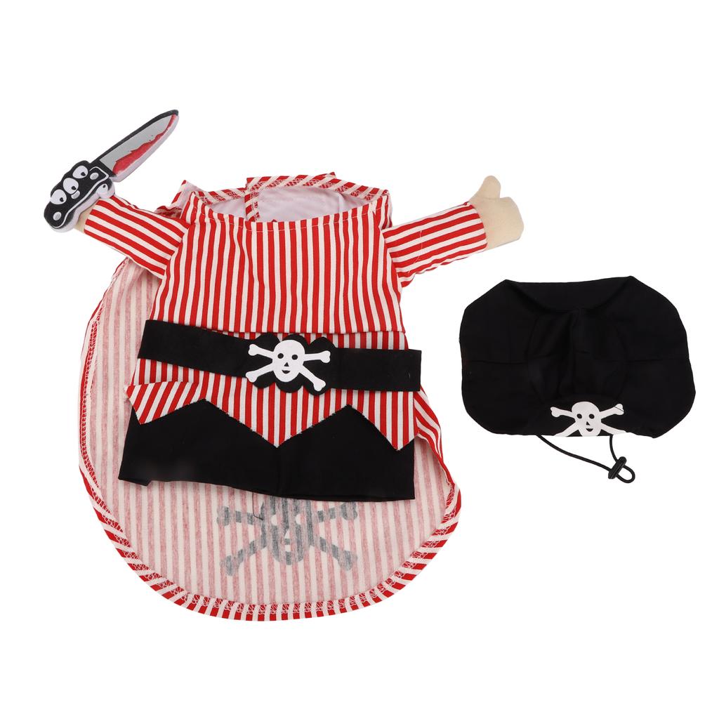 Pirate Pet Costume Set Festive Fun Dress Up Party Cosplay Pet Outfit Suitable for Dogs and CatsS