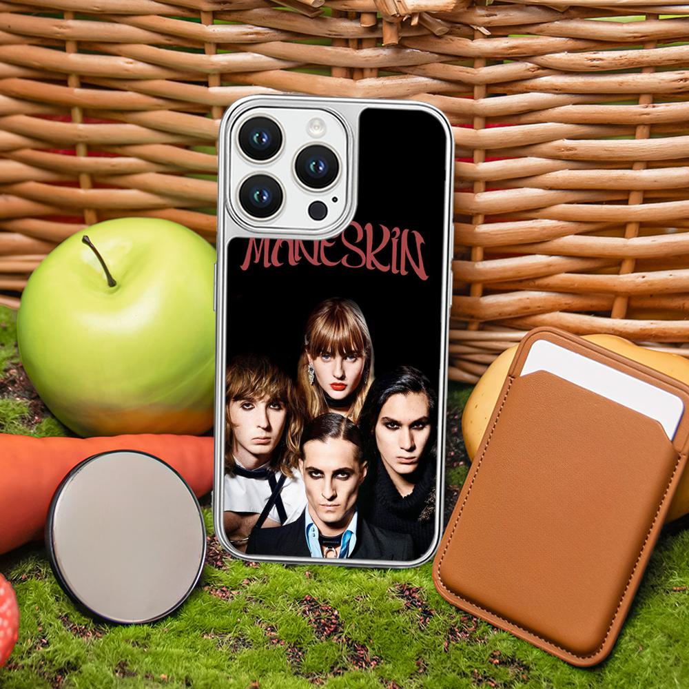 

ManeS-skinS Hip Hop Design Phone Case for iPhone 16 15 14 13 12 11 Pro Max Sheepskin Silver-edged protective case iPhone 13 Pro Max