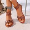 New Designer Women's Sandals Gladiator Flat Shoes Ladies Elegant Casual Summer Rivet Footwear for Girl Outdoor Sandals