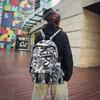 Schoolbag Street Trend Backpack Graffiti Printing Student School Bag Large Capacity Bag Travel Leisure Burden Reduction Ridge Protection