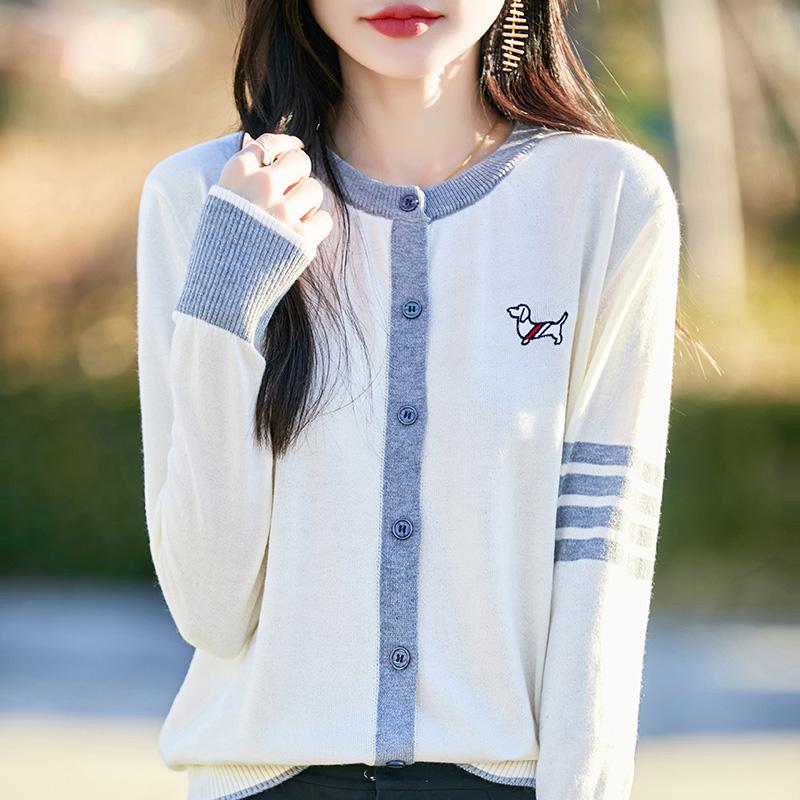 Leichte Strickjacke für Damen aus 50 % Wolle und 50 % Maulbeerseide – vielseitige Strickware für 4 Jahreszeiten für ganzjährigen Komfort und Stil