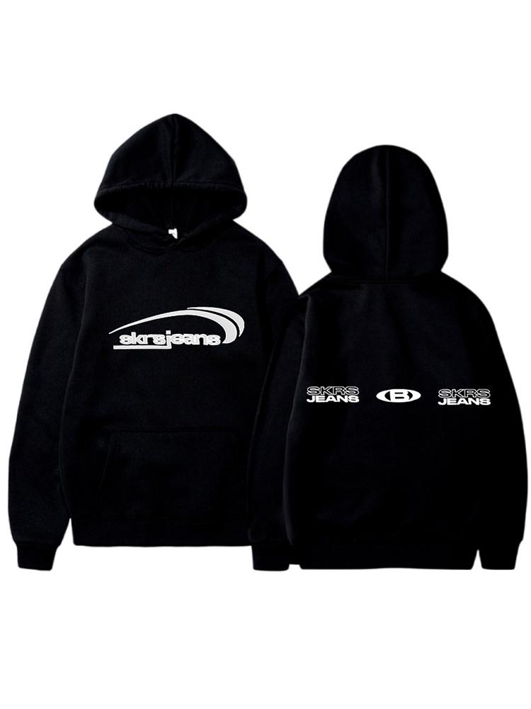 

Women s Plus Size Casual Hooded Sweatshirt Solid Color Letter Printed Long Sleeve Plush Sweatshirt 3XL