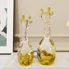 Creative Cute Transparent Giraffe Animal Sculpture Modern Home Living Room Wine Cabinet Table Decoration Accessories Craft Gifts