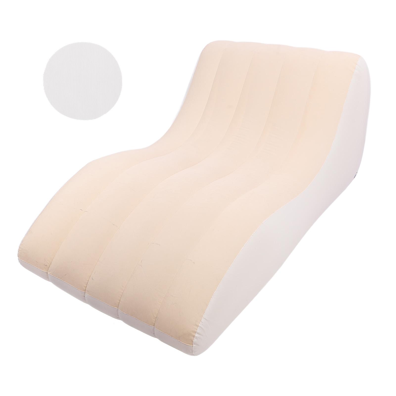 

Надувной диван-шезлонг из ПВХ, удобный переносной спальный диван-кровать для кемпинга, пикников, походов бежевый