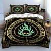 "Skull Flame Decorative Set" Bedding Set with 1 Duvet Cover 2 Pillowcases Single Double King Queen Gift