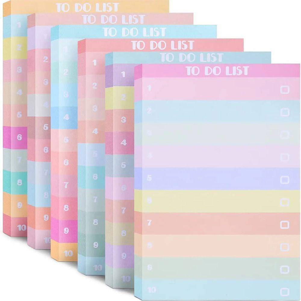 

50 Sheets Multicolors Rainbow Sticky Notes Rainbow To Do List Notepad Shopping Plan