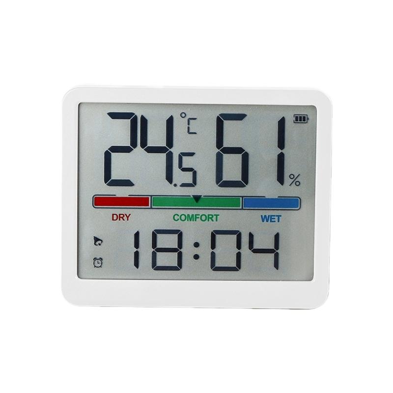 Alarm Clock with Humidities Date Digital Clock Large Display Battery Operated Desk Clocks for Bedroom,Livingroom,Office