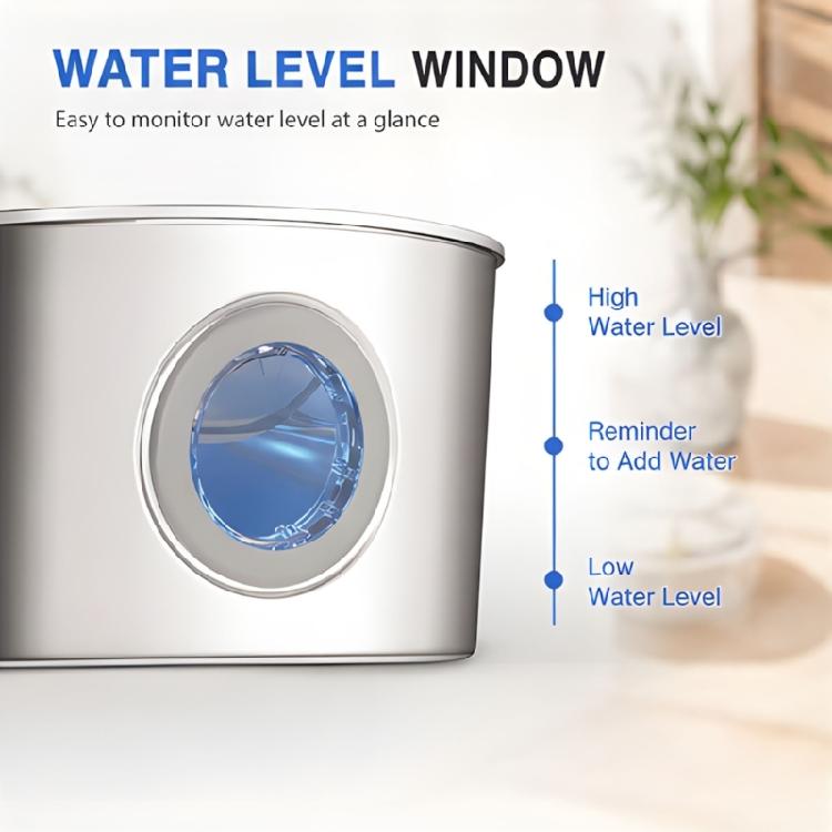 Removable Design Pet Waterer, Metal Bowl 2.2 L, Open Drink Area, USB Cable Power for Indoor Daily Water Supply, Daily Use Unit, Round Unit
