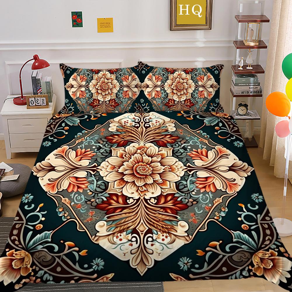 Set Copripiumino 3D Stampa Floreale Donna Tessili per la Casa Poliestere Dimensioni Queen Set Copripiumino per Letto