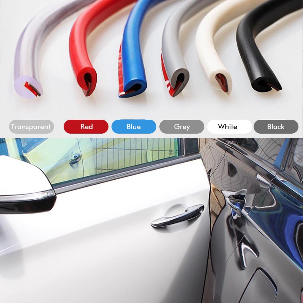 5M Car Door Edge Guard Trim Moulding Strip Rubber Anti Scratch Universal U Type Transparent Seal Protector Styling Adhesive Interior Mirrors 6