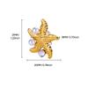 Stainless Steel Starfish Open Rings for Women Girls Fashion Imitation Pearl Ring Trendy Wedding Aesthetic Party Jewelry Gift