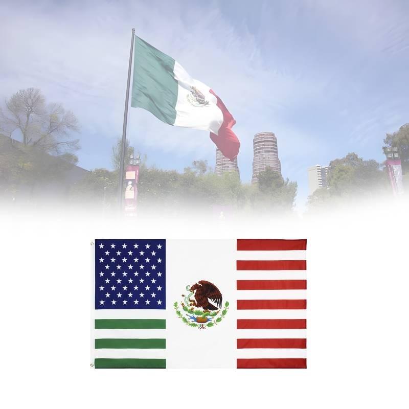 Celebrate Unity With 90*150cm Us Mx Friendship Flag Made Of Durable Polyester Fabric