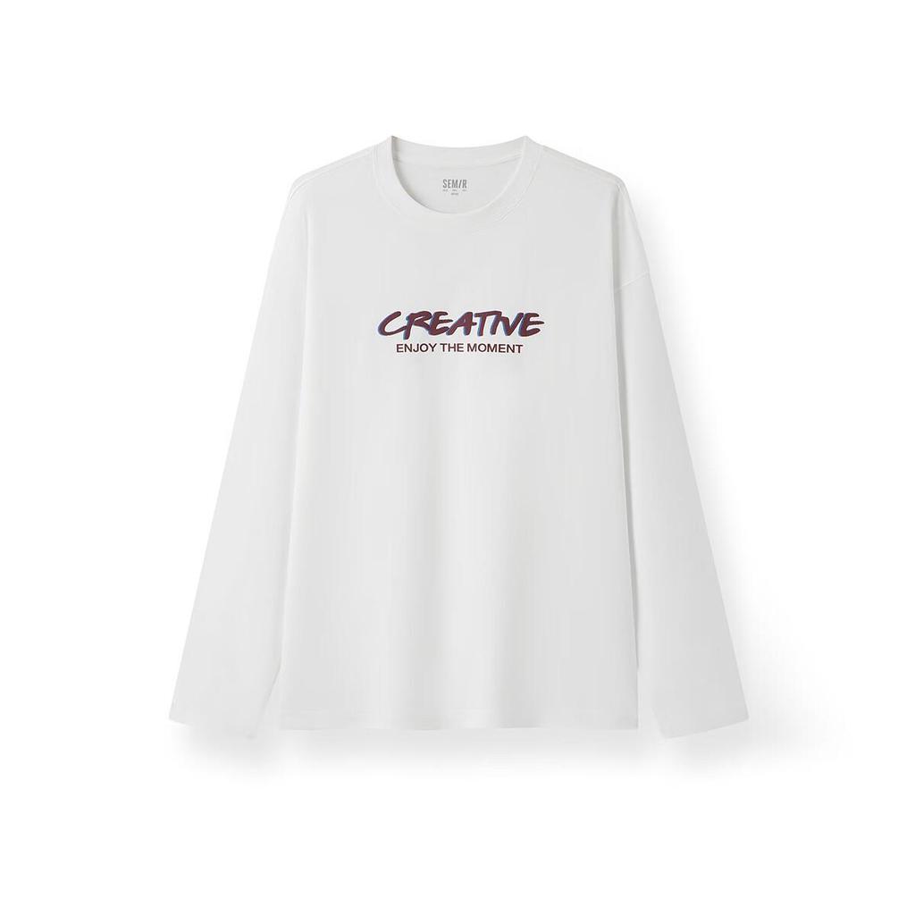 Semir Men's Long Sleeve T-Shirt Spring Wearable Letter Print Base Shirt Couple 2026 Inner Wear Crew Neck