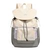 School Bag for Female College Students, Japanese Ins Minimalist Backpack, Large Capacity Contrasting Color Splicing Countryside Style Backpack