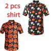 Casual Homewear Men's Shirts Halloween Pumpkin Printing Short Sleeved Shirts Summer Men's and Women's Fashion Holiday Shirt